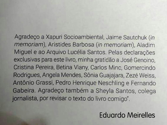 Agradecimentos do Autor do Livo